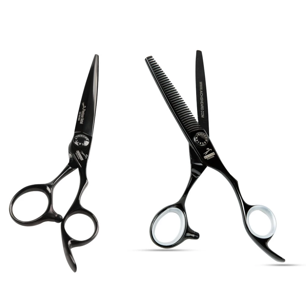 Professional Hair Cutting Scissors (Black) - (ELITE UBC Set)