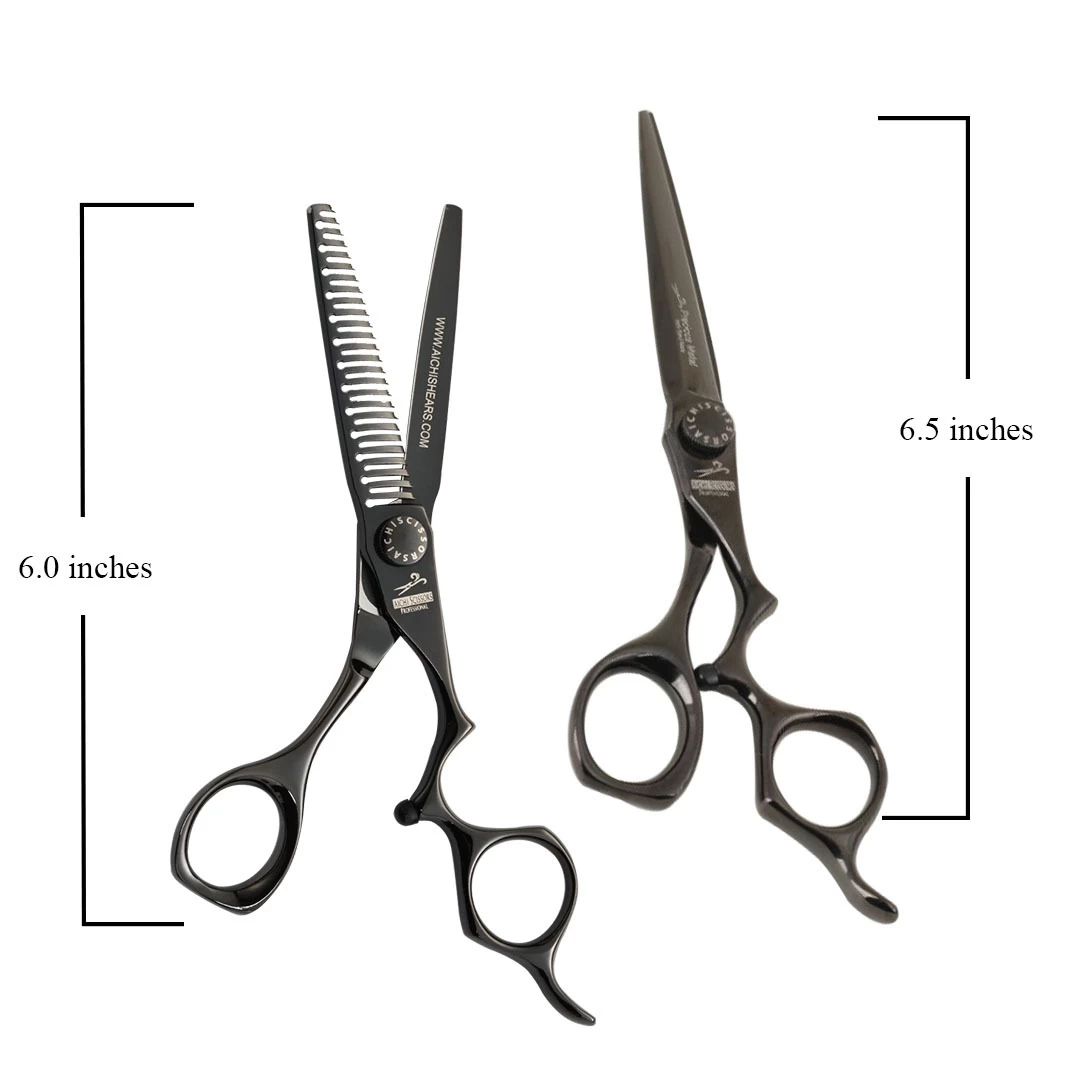 Professional Hair Cutting Scissors (Black) - (ELITE XCB Set)